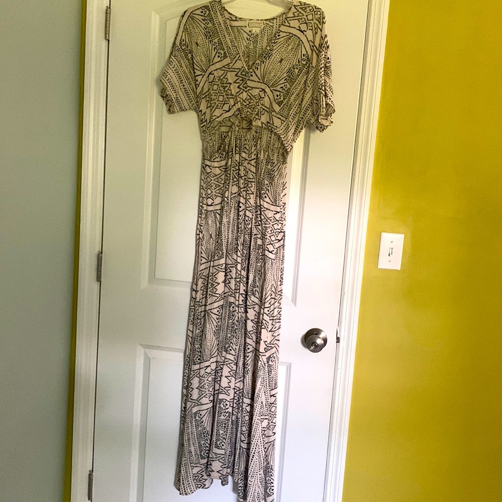 Love Riche white and black Aztec cut out maxi